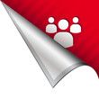 Social media icon on peeling corner tab