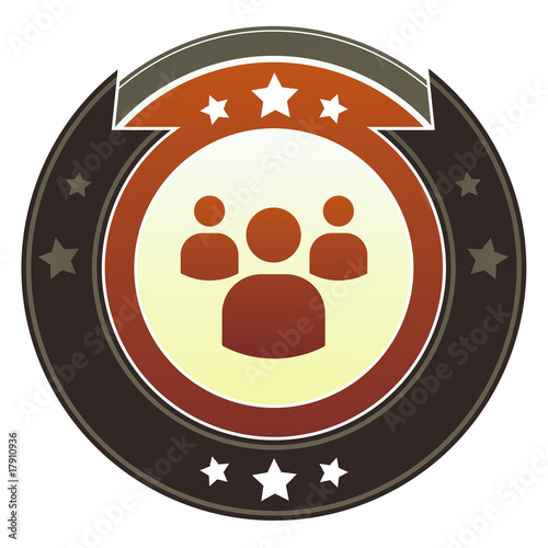 Vector: Group, social, or community icon on imperial vector button Group, social, or community icon on imperial vector button