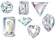 Vector illustration of different cut diamonds Vector illustration of different cut diamonds