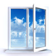 Open window and the cloudy sky Open window and the cloudy sky