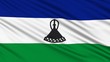 Lesotho Flag, with real structure of a fabric Lesotho Flag, with real structure of a fabric