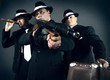 Three gangsters. Gangster gang Photo.