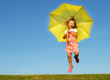 Flying with umbrella