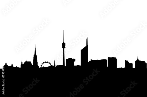 Vektor: vienna city skyline silhouette vienna city skyline silhouette