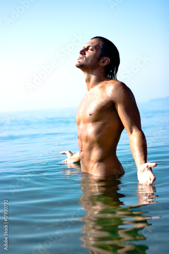 Photo: Male athlete in water Male athlete in water