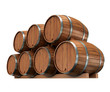 Illustration: Wine barrels isolated on white Wine barrels isolated on white