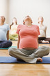 Pregnant women in yoga class