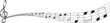 isolated clef with notes on white background isolated clef with notes on white background