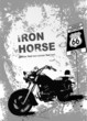 Grunge gray background with motorcycle image. Vector illustratio