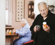 Senior couple taking medication