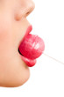 Cute woman with bright candy