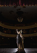 Female opera singer singing on stage