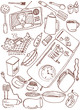 Vecteur : Kitchen doodles. Vector illustration Kitchen doodles. Vector illustration