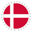 Danish flag with wind turbines
