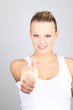 woman thumbs up