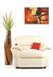 Interior modernista con sofá en piel. México Interior modernista con sofá en piel. México