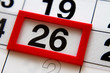 Kalender Stichtag 26