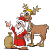 Santa mit Rentier Santa mit Rentier