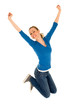 Young woman jumping