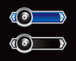 Eight ball on blue and black arrows