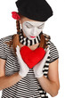 Valentine's day mime portrait Valentine's day mime portrait