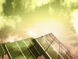 Solar Panel Against gold Sky