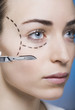 young woman with marks on her face gets surgery