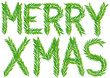 Merry xmas fir branch, christmas card, vector