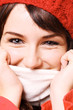 Woman wearing hat and scarf