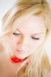 young blondie girl portrait, close-up, high angle view young blondie girl portrait, close-up, high angle view