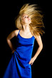 young blondie girl with spreading hair in the studio young blondie girl with spreading hair in the studio