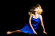 young blondie girl with spreading hair in the studio young blondie girl with spreading hair in the studio