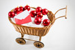 christmas cart with baubles and letter christmas cart with baubles and letter