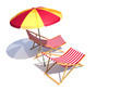 Two chairs and umbrella Two chairs and umbrella