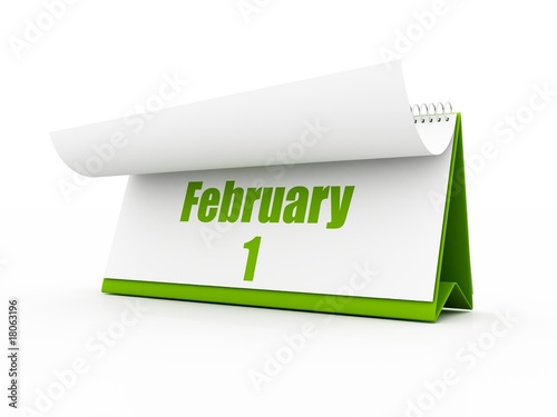 Illustration: calendar, february day one calendar, february day one