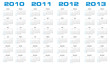 calendar for 2010 through 2013