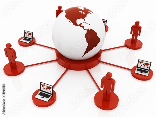 Illustration: Global Computer Network blue Global Computer Network blue