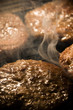 Barbecue smoking meatballs