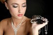 Ambition and greed in fashion woman with jewelry Ambition and greed in fashion woman with jewelry
