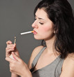 woman with a cigarette