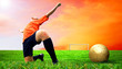 Happiness footballer - outdoor