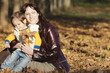 Mother and her baby girl in the park Mother and her baby girl in the park