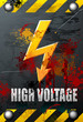Grungy bloody High Voltage Sign