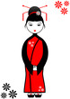 Vector: Woman with the typical clothing from Japan. Woman with the typical clothing from Japan.