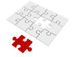 puzzle in pieces over a white background
