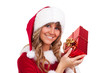 Young Christmas Woman with a present Young Christmas Woman with a present