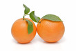 Naranjas con hojas.