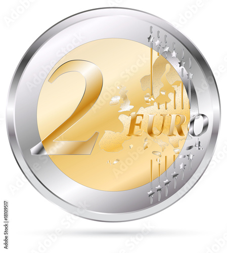 Vector: twp euro coin twp euro coin