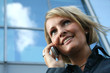 Geschäftsfrau CallCenter – Telefonieren- Mobilphone