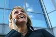 Geschäftsfrau CallCenter – Telefonieren - Lachen